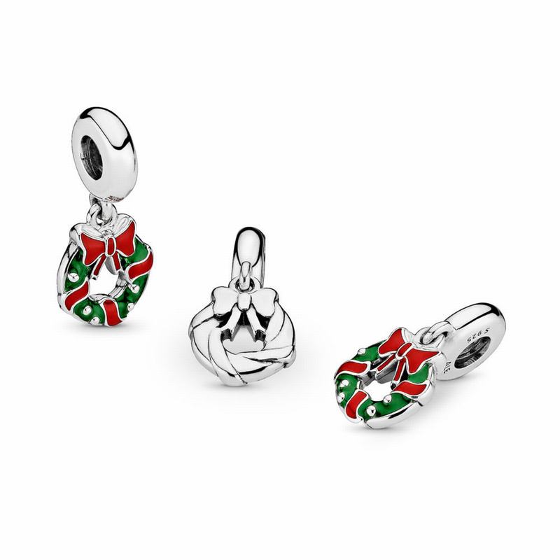 Pandora Holiday Wreath Dangle Charm Clearance NZ, Sterling Silver (598023-GKA)